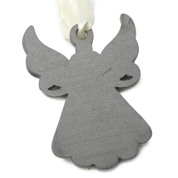 Enamelled Angel Tree Ornament Holidays Christmas Cream Silver Rhinestones - Picture 6 of 8